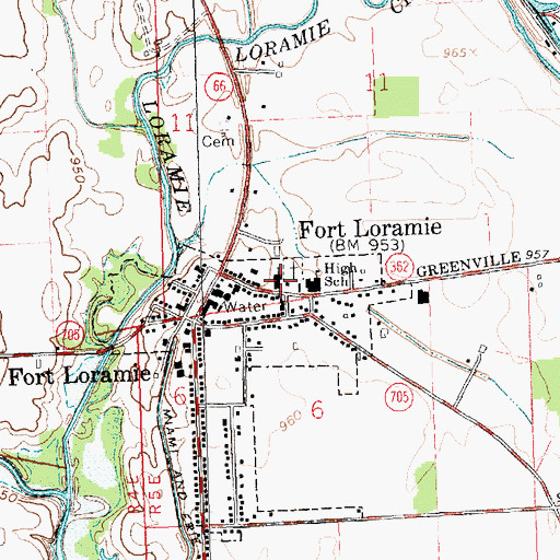 Topographic Map of Saint Michaels Catholic Church, OH