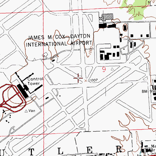 Topographic Map of Dayton Army Air Field (historical), OH