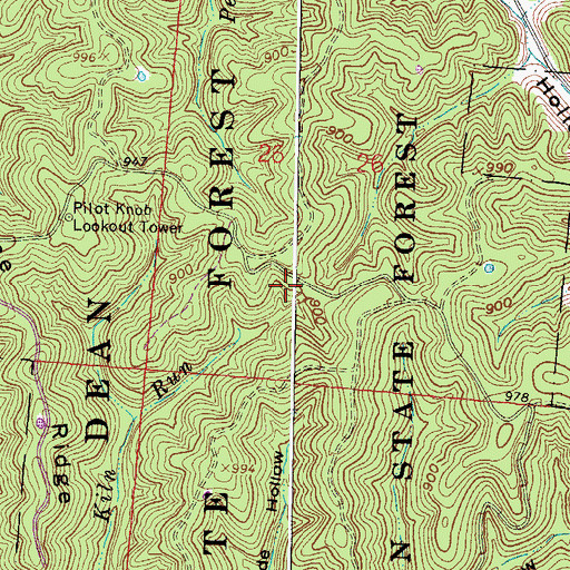 Topographic Map of Dean State Forest, OH
