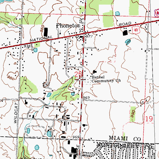 Topographic Map of Bethel Cemetery, OH