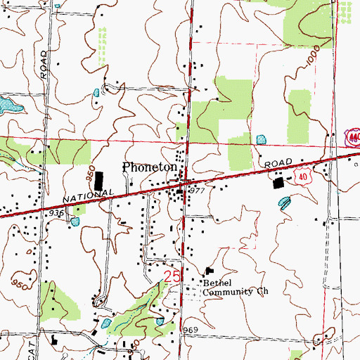 Topographic Map of Poplar Grove School (historical), OH