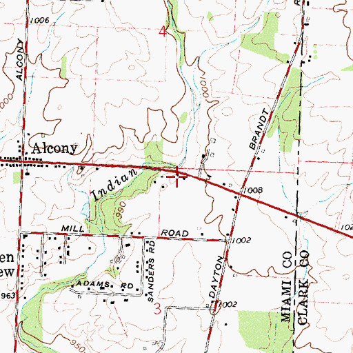 Topographic Map of Alcony School (historical), OH