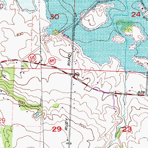 Topographic Map of Teneicks School (historical), OH