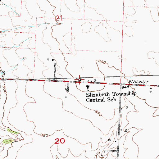 Topographic Map of Cove Springs United Church of Christ, OH