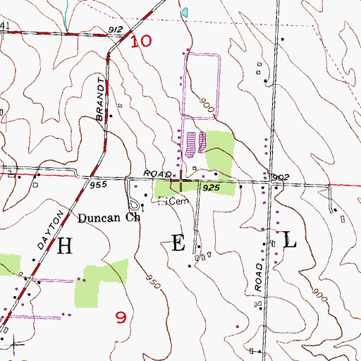 Topographic Map of Hickory Grove School (historical), OH