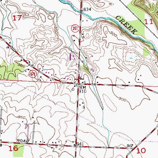 Topographic Map of Glenwood School (historical), OH