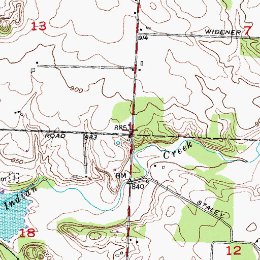Topographic Map of Oak Grove School (historical), OH