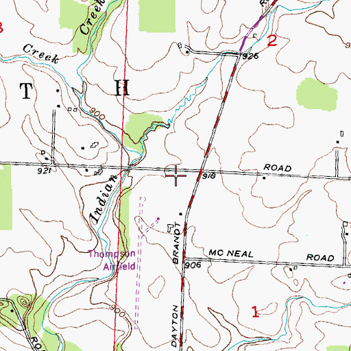 Topographic Map of Thompson School (historical), OH