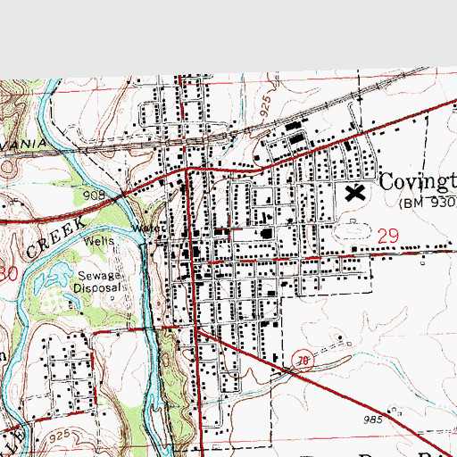 Topographic Map of Covington Church of the Brethren, OH