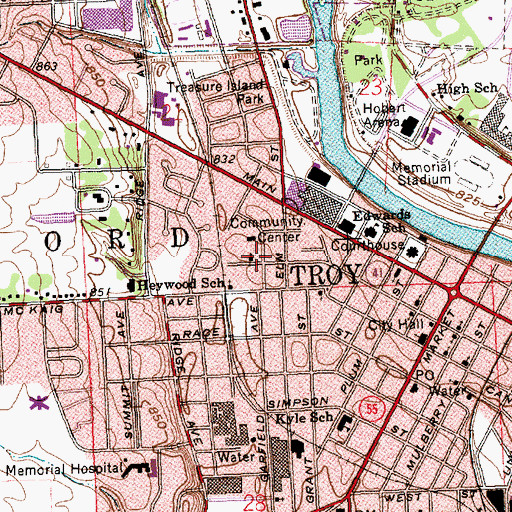 Topographic Map of Zion Baptist Church, OH