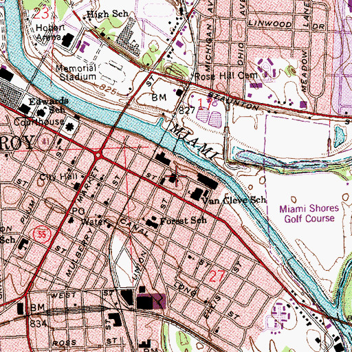 Topographic Map of Saint Patrick School, OH