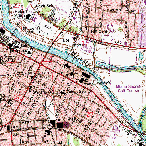 Topographic Map of Saint Patrick School, OH