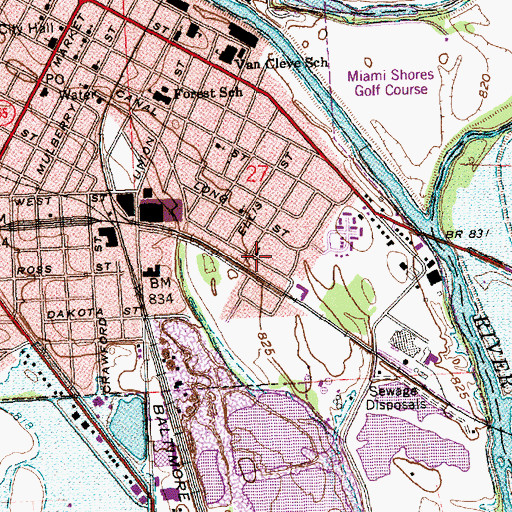 Topographic Map of First Wesleyan Church, OH