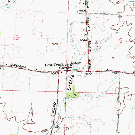 Topographic Map of Lost Creek Church, OH