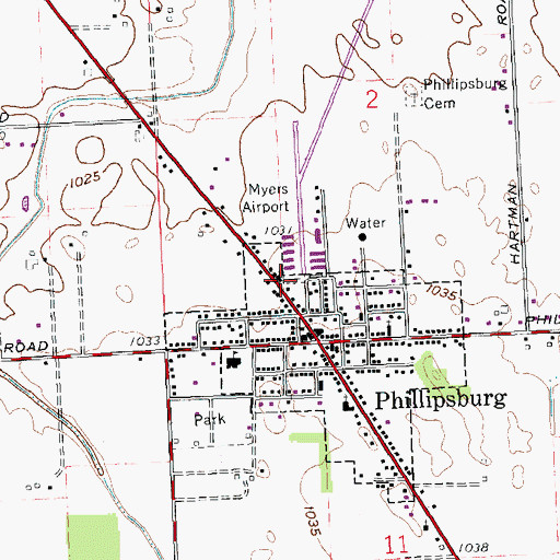 Topographic Map of Grace Baptist Church, OH
