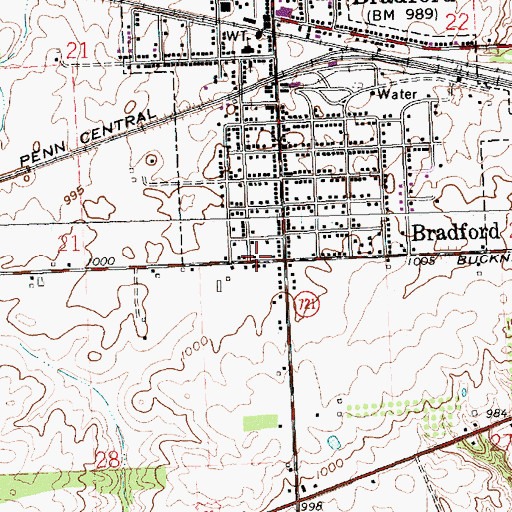 Topographic Map of First Baptist Church, OH