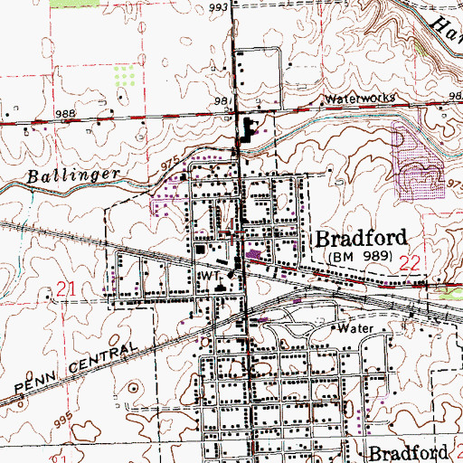 Topographic Map of Bradford Church of the Brethren, OH