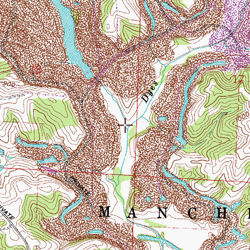 Topographic Map of Brannons Fork, OH