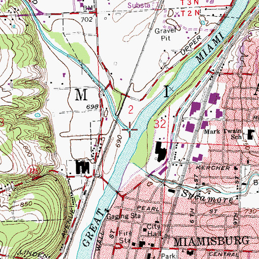 Topographic Map of Bear Creek, OH