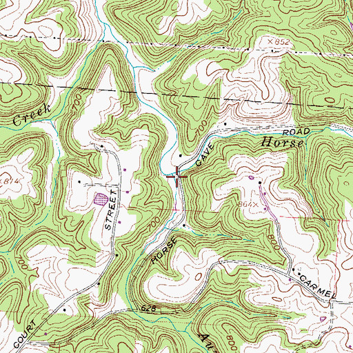Topographic Map of Aumiller Creek, OH