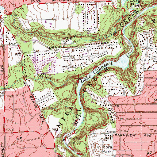Topographic Map of Ax Factory Run, OH
