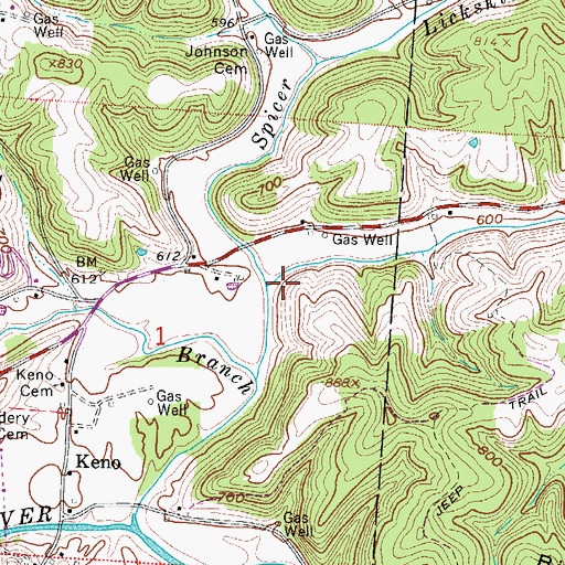 Topographic Map of Barney Fork, OH