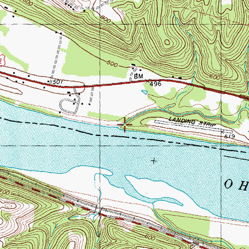 Topographic Map of Bear Creek, OH