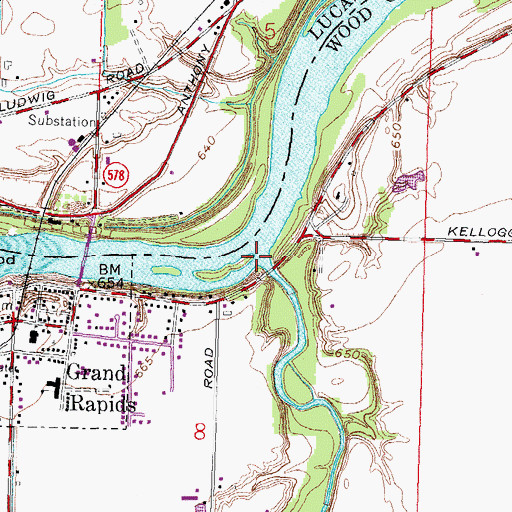 Topographic Map of Beaver Creek, OH