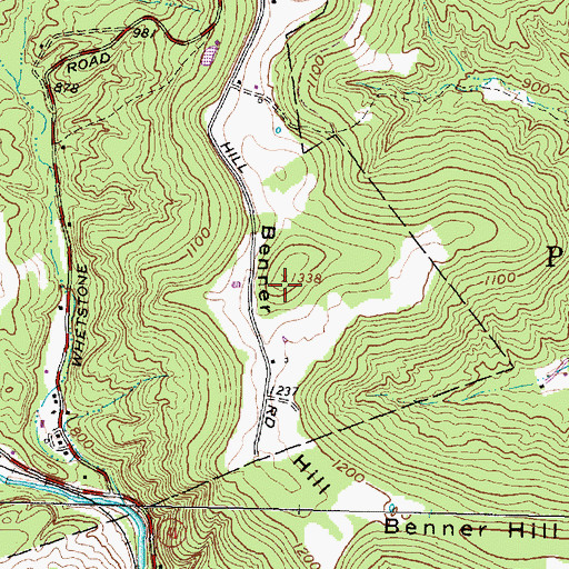 Topographic Map of Benner Hill, OH
