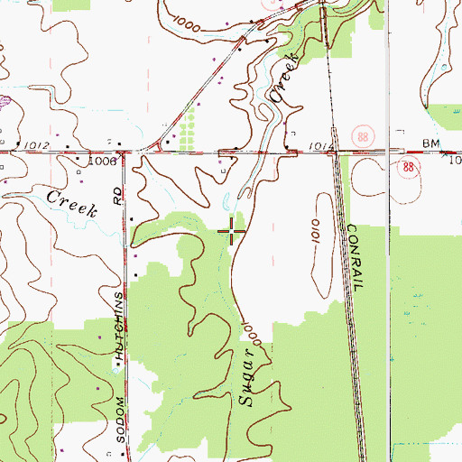 Topographic Map of Berry Creek, OH