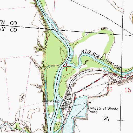 Topographic Map of Big Walnut Creek, OH