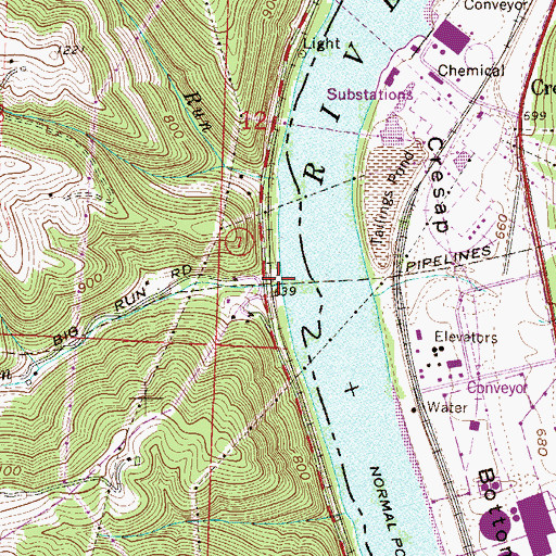 Topographic Map of Big Run, OH
