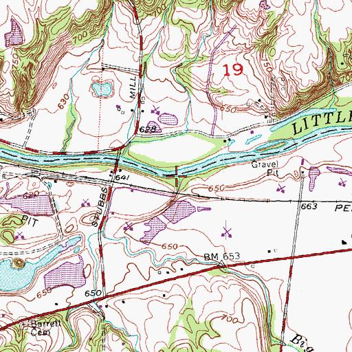 Topographic Map of Bigfoot Run, OH