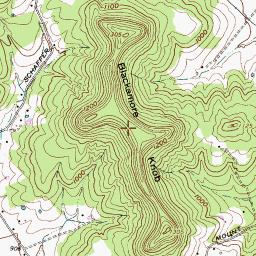 Topographic Map of Blackamore Knob, OH