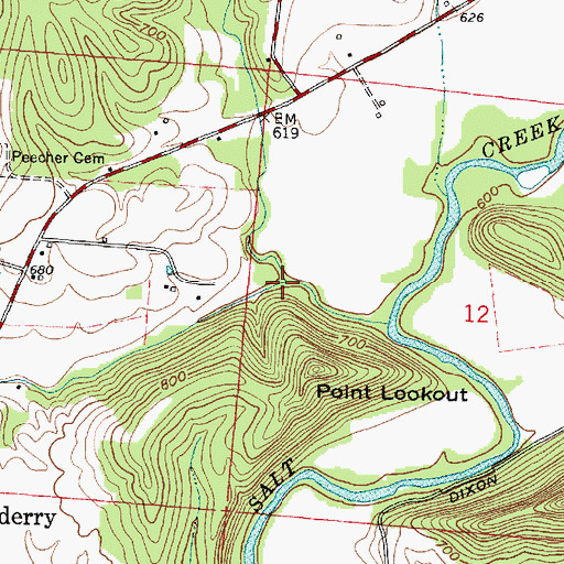 Topographic Map of Bluelick Run, OH