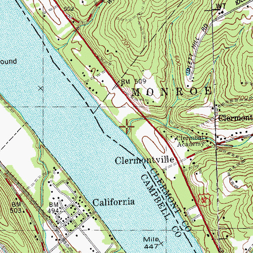 Topographic Map of Boat Run, OH
