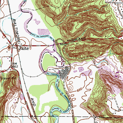 Topographic Map of Brandywine Creek, OH