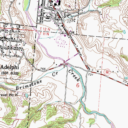 Topographic Map of Brimstone Creek, OH