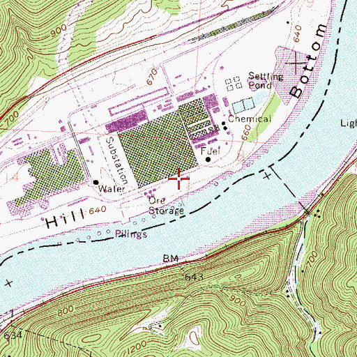 Topographic Map of Buck Hill Bottom, OH
