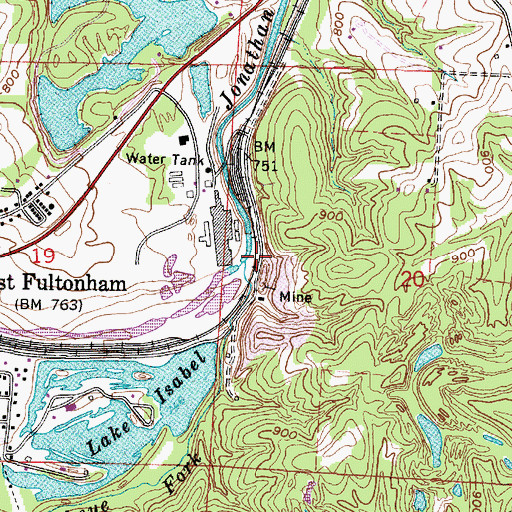 Topographic Map of Buckeye Fork, OH