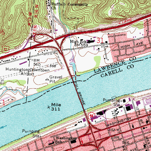 Topographic Map of Buffalo Creek, OH