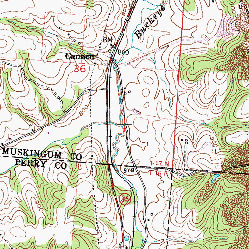 Topographic Map of Butcherknife Creek, OH
