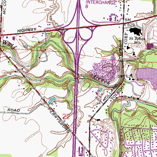 Topographic Map of Cairl Creek, OH