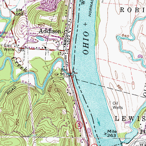 Topographic Map of Campaign Creek, OH