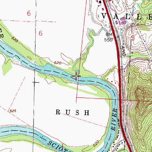 Topographic Map of Candy Run, OH