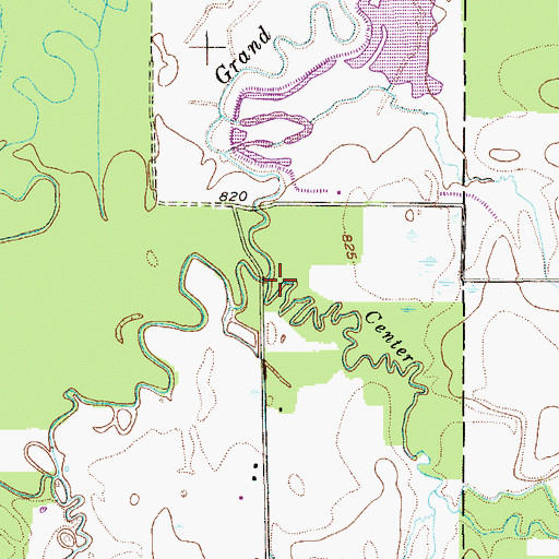 Topographic Map of Center Creek, OH