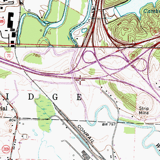 Topographic Map of Chapman Run, OH