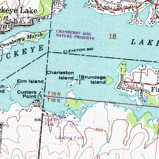 Topographic Map of Charleston Island, OH