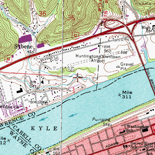 Topographic Map of Charley Creek, OH