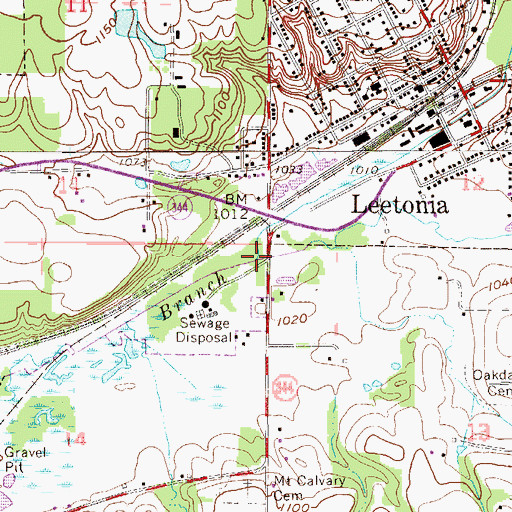Topographic Map of Cherry Valley Run, OH